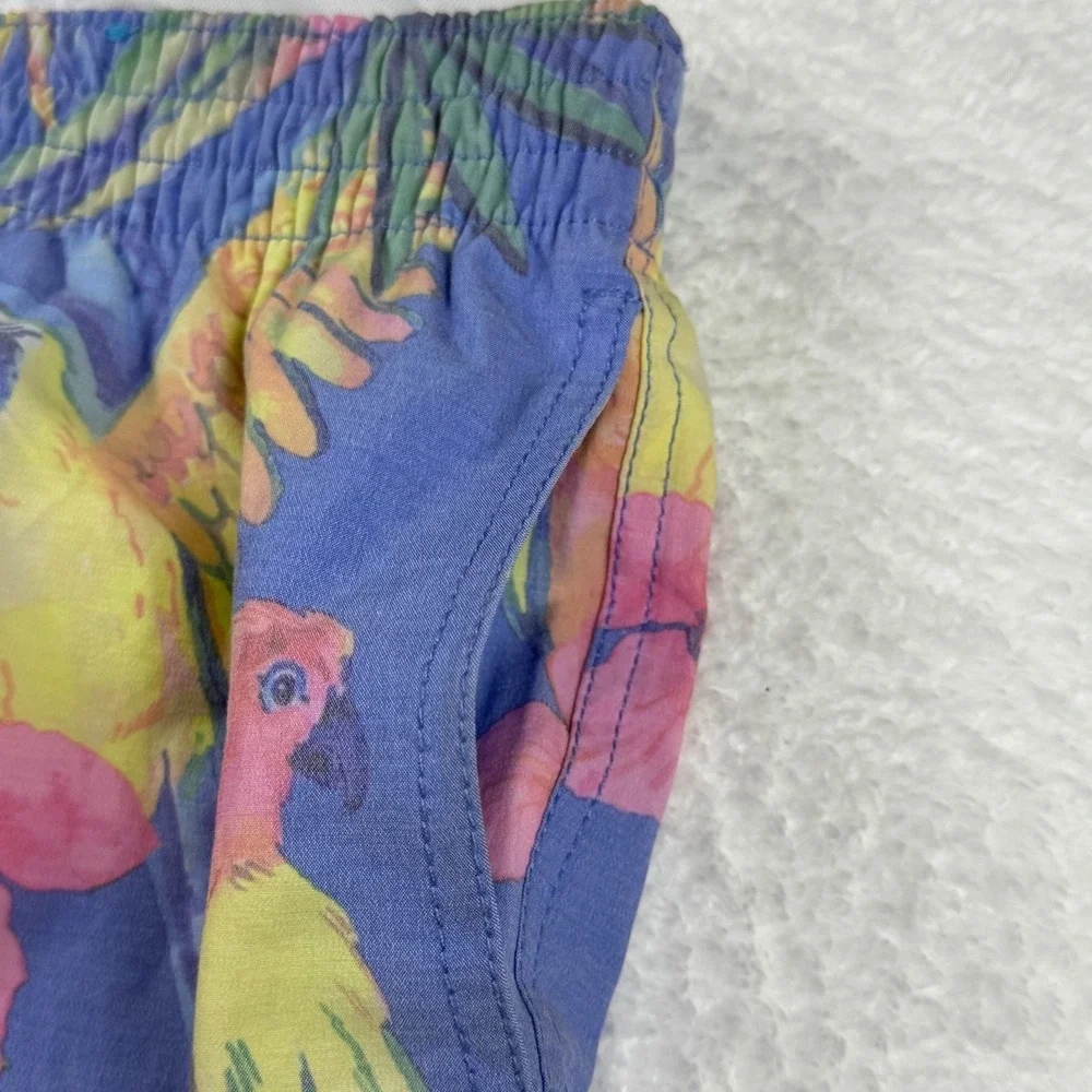 Chubbies Parrot Floral Swim Trunks Elastic Waist Tropical Shorts Large